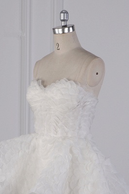 Chic Hi-Lo Sweetheart Sleeveless Tiered Wedding Dress with Appliques_5