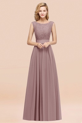 A-line Chiffon Lace Jewel Sleeveless Ruffles Floor-length Bridesmaid Dress_37