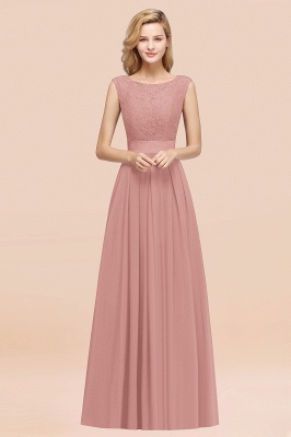 A-line Chiffon Lace Jewel Sleeveless Ruffles Floor-length Bridesmaid Dress_49