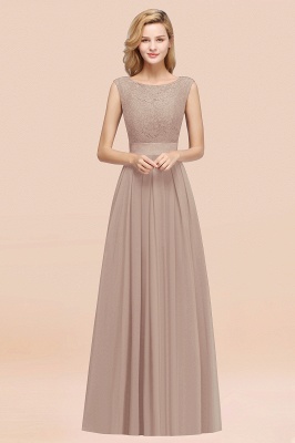 A-line Chiffon Lace Jewel Sleeveless Ruffles Floor-length Bridesmaid Dress_16