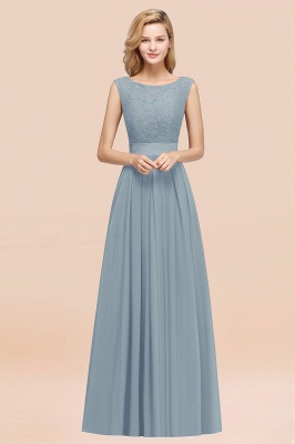 A-line Chiffon Lace Jewel Sleeveless Ruffles Floor-length Bridesmaid Dress_39