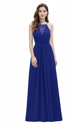 Straps Bateau A-line Sequins Evening Maxi Dress Elegant Chiffon Prom Dress_2