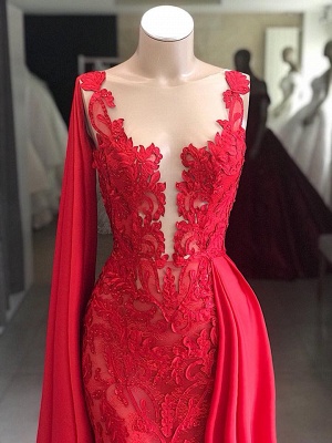 Vestidos de noche elegantes de encaje largo | Comprar Red Evening Wear en línea_3