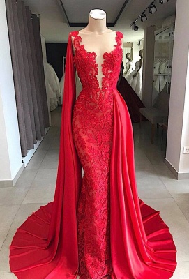 Vestidos de noche elegantes de encaje largo | Comprar Red Evening Wear en línea_1