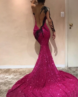 Sereia Sexy Vestidos De Noite | Um vestido de concurso aberto de manga aberta_2